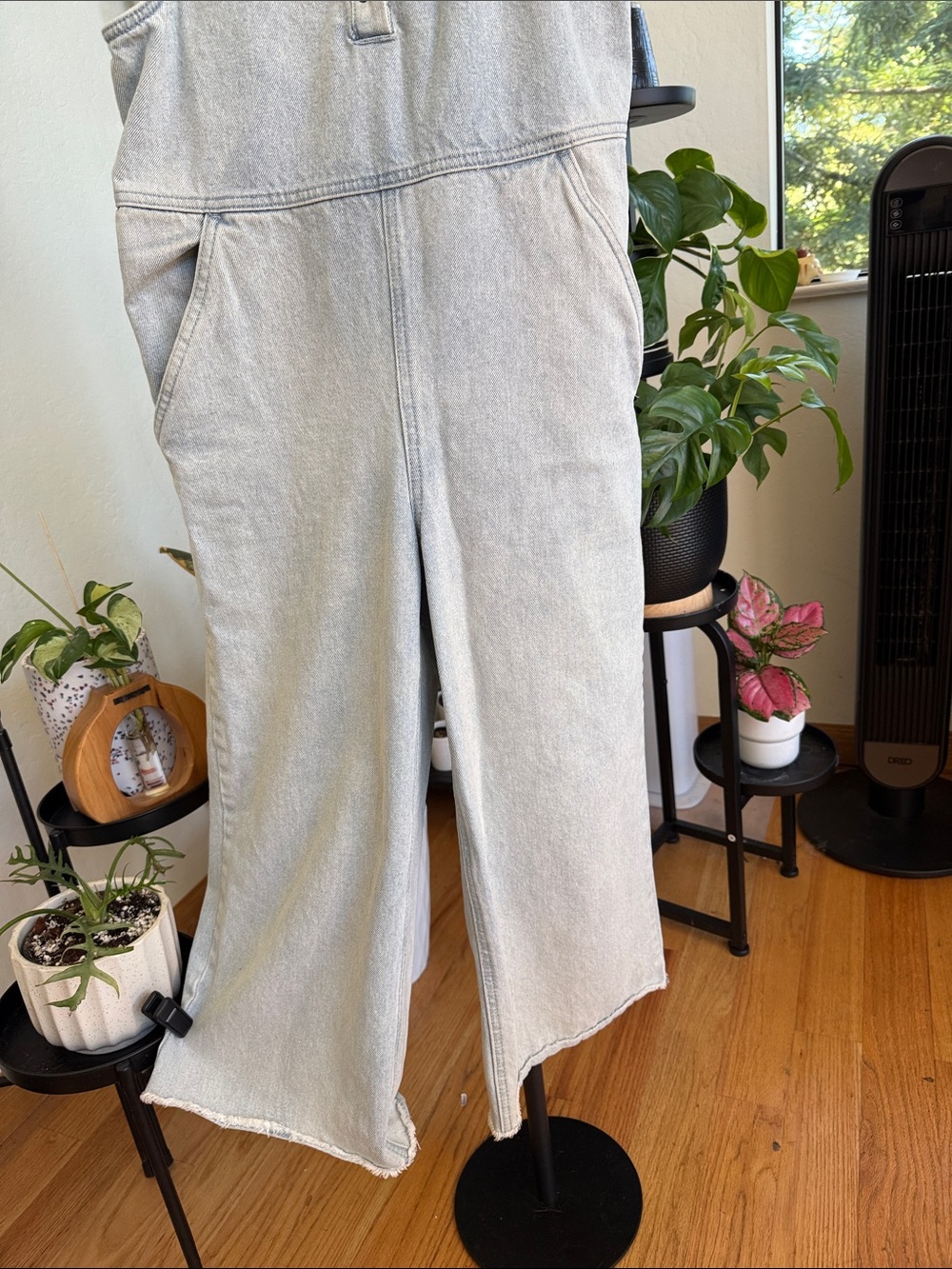 Juicy Couture Light Wash Denim Jumpsuit with Rainbow Straps - Picture 6 of 8